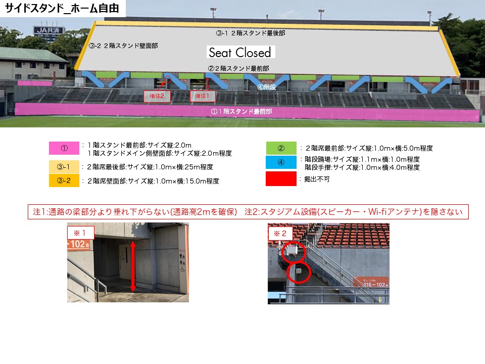 応援バナー設置可能場所